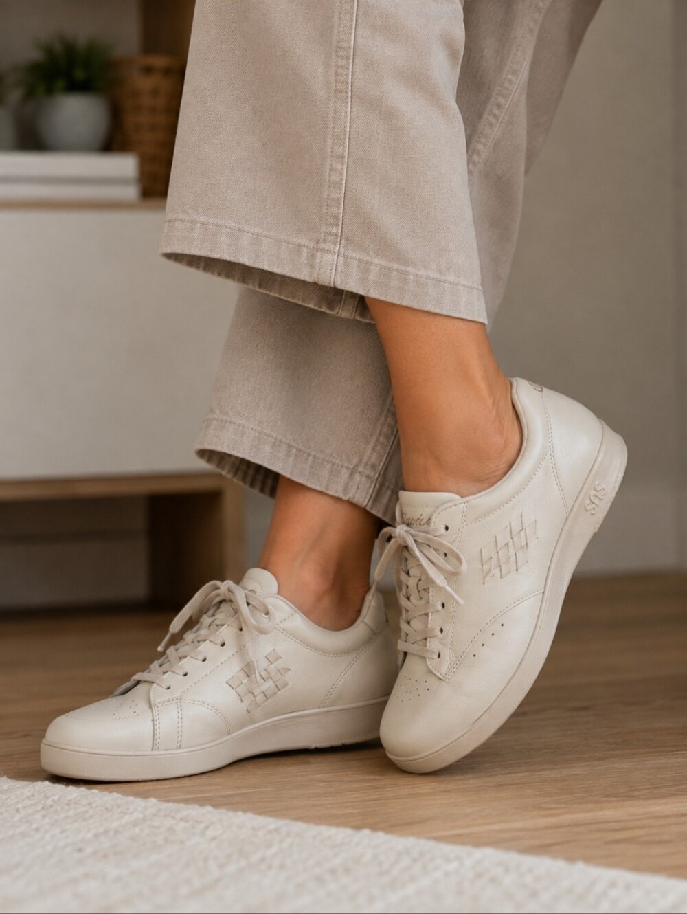 SAS Free Time Walking Shoe In Bone Color